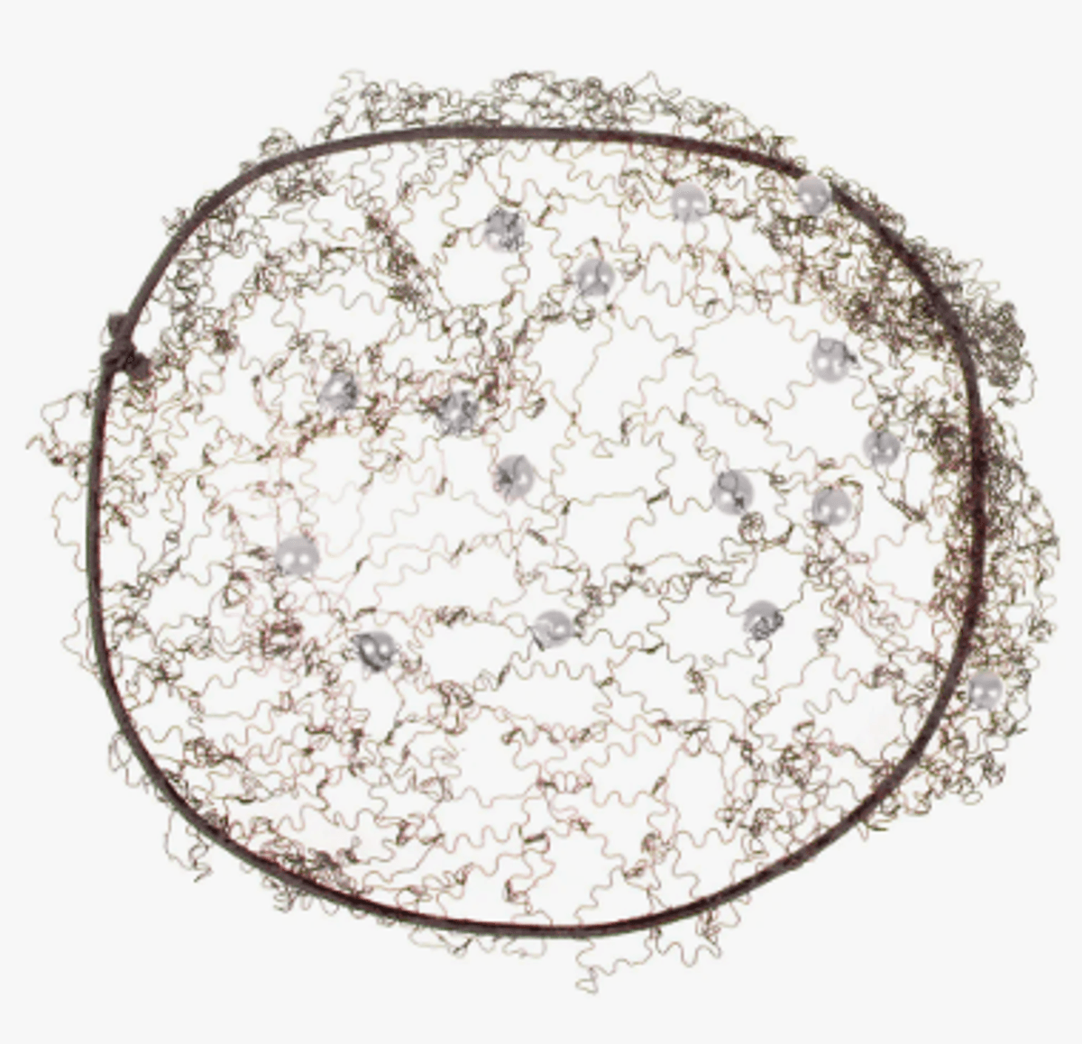 Hårnett - netting med sølvkrystaller